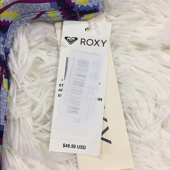 Roxy Retro Row Blue Shift Dress XS - Picture 7 of 8
